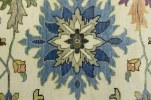 Cream Floral 10X14 Osh Chobi Peshawar Oriental Rug - 11