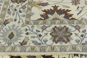 Cream Floral 10X14 Osh Chobi Peshawar Oriental Rug - 16