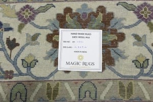 Cream Floral 10X14 Osh Chobi Peshawar Oriental Rug - 17