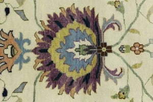 Cream Floral 10X14 Osh Chobi Peshawar Oriental Rug - 4
