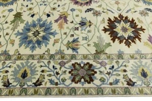 Cream Floral 10X14 Osh Chobi Peshawar Oriental Rug - 7
