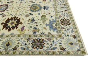 Cream Floral 10X14 Osh Chobi Peshawar Oriental Rug - 8