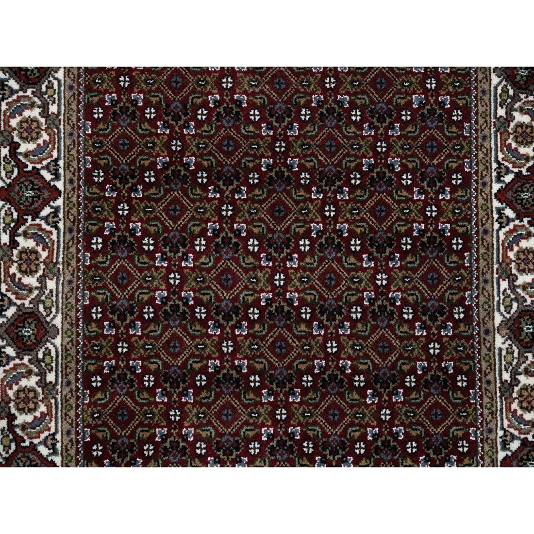 Red Herati Hand Knotted Wool & Silk 175 KPSI Oriental Rug - 5