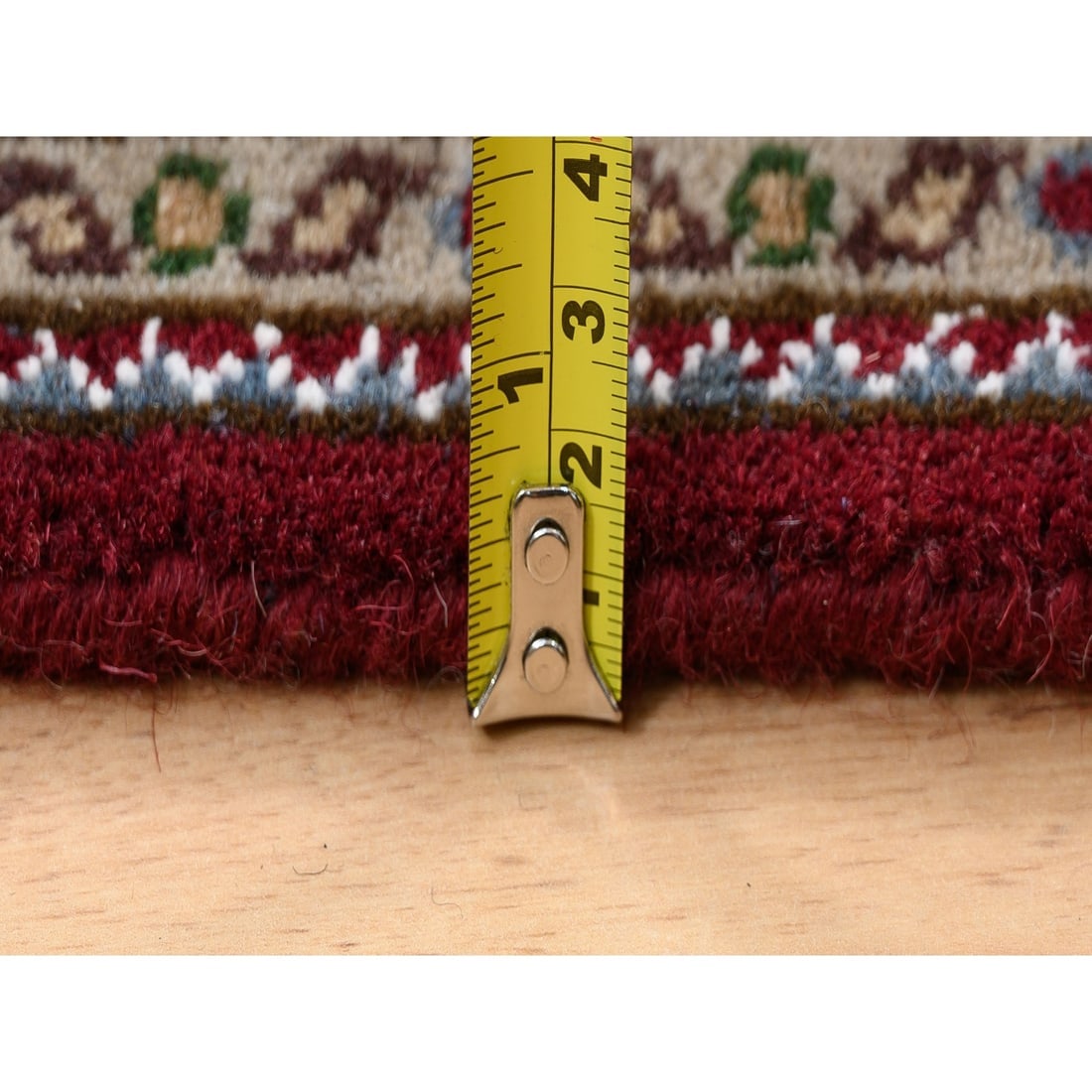 Red Herati Hand Knotted Wool & Silk 175 KPSI Oriental Rug - 7