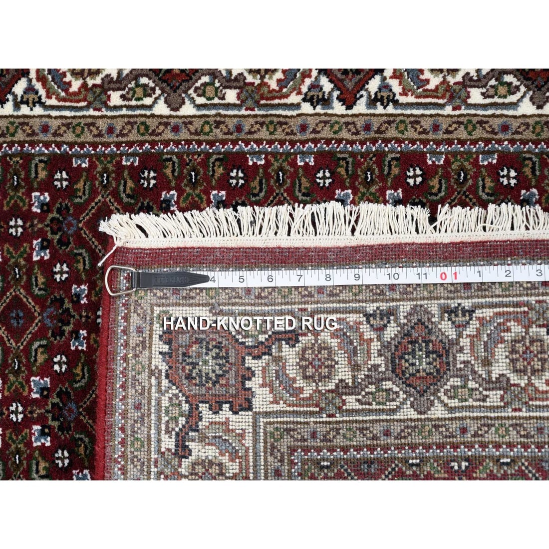 Red Herati Hand Knotted Wool & Silk 175 KPSI Oriental Rug - 8