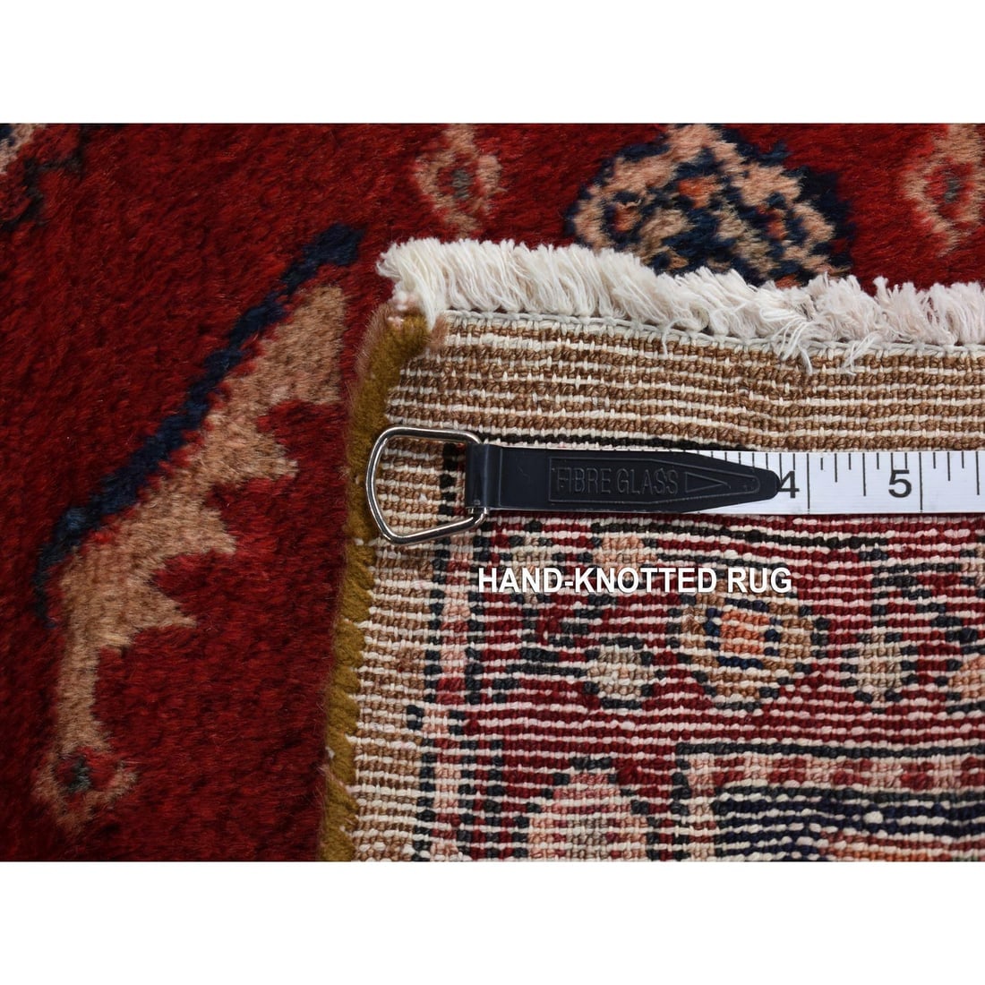 Saddle Brown, New Persian Serab, Pure Wool Hand Knotted Runner Rug - 9