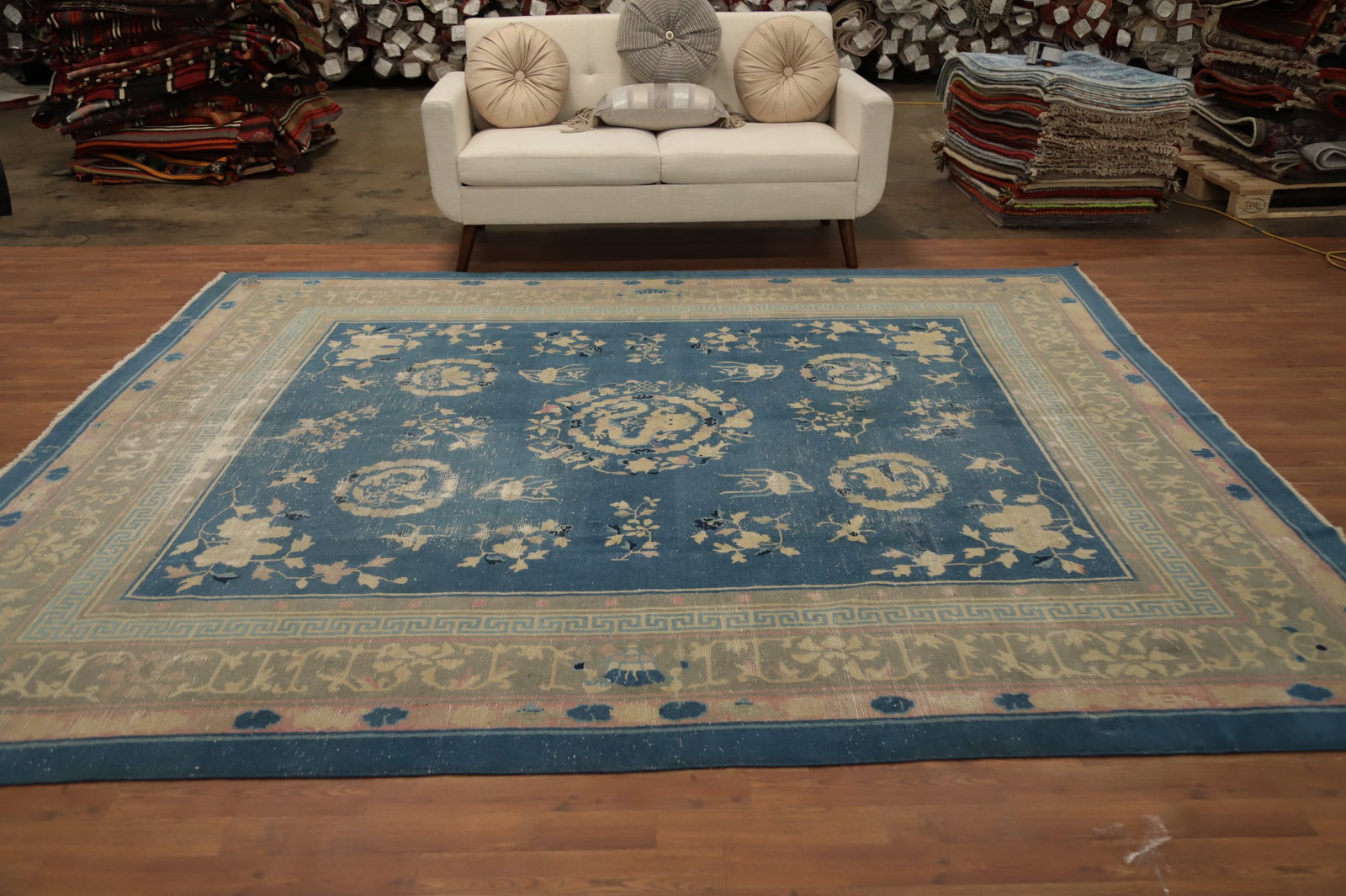 Pre-1900 Antique Vegetable Dye Art Deco Chinese Area Rug 9x10: Title: Pre-1900 Antique Vegetable Dye Art Deco Chinese Area Rug 9x10 Description:A Beautiful Genuine China Art Deco rug is Hand Knotted by skillful weavers in China with
