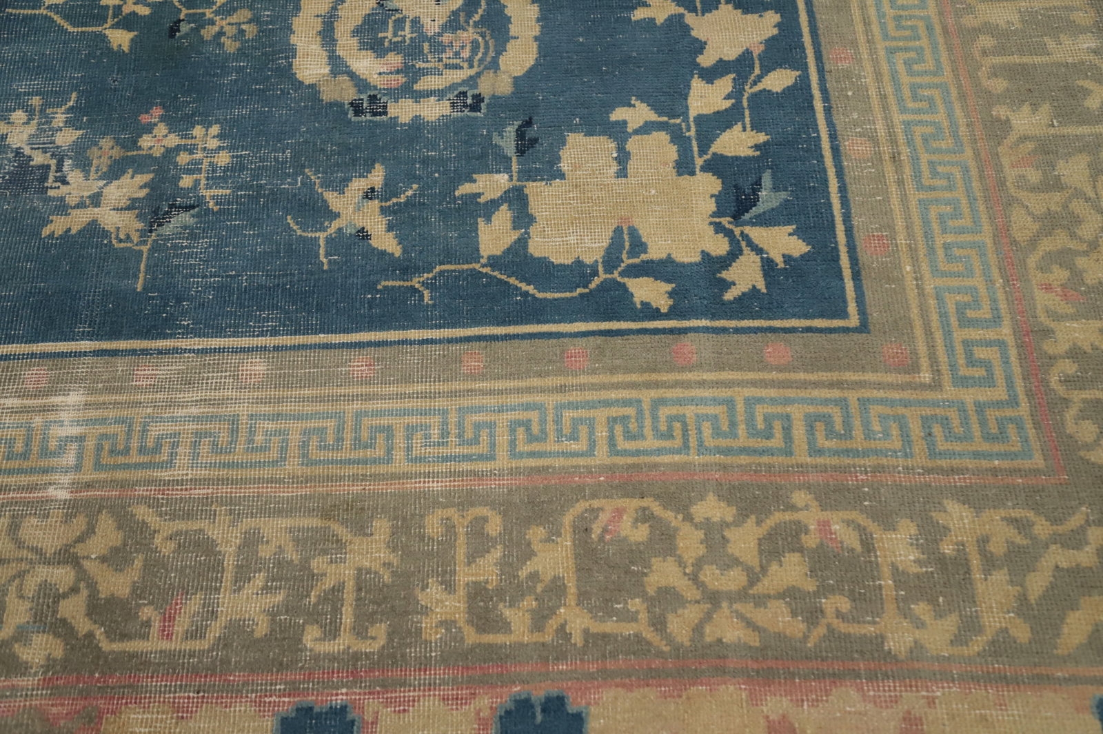 Pre-1900 Antique Vegetable Dye Art Deco Chinese Area Rug 9x10 - 4