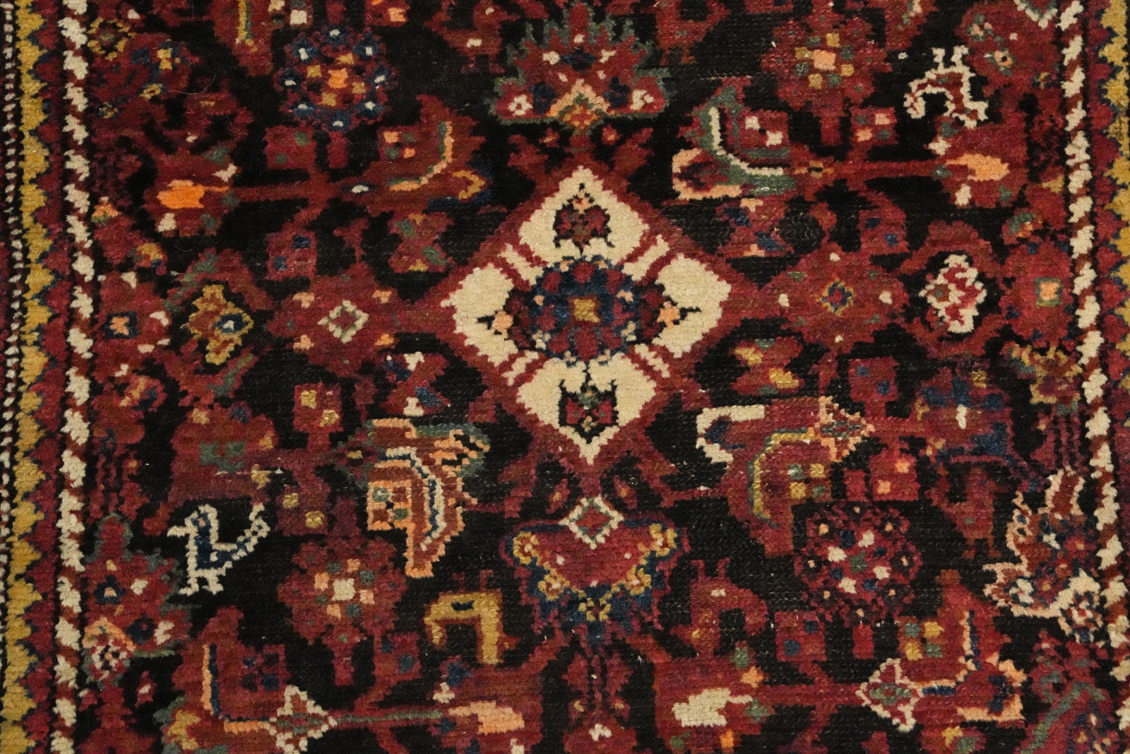 Antique Vegetable Dye Mashad Persian Runner Rug 4x13 - 4