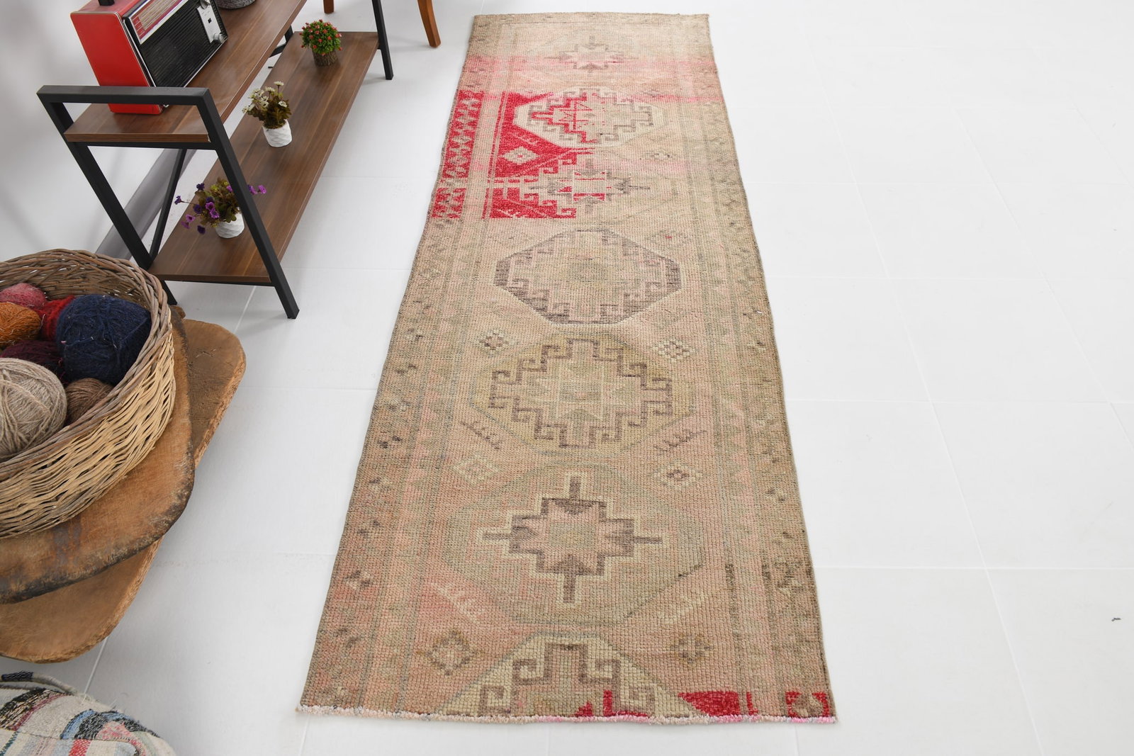 2'11'' x 8'4'' Vintage Wool Runner Rug - 17678 - 4