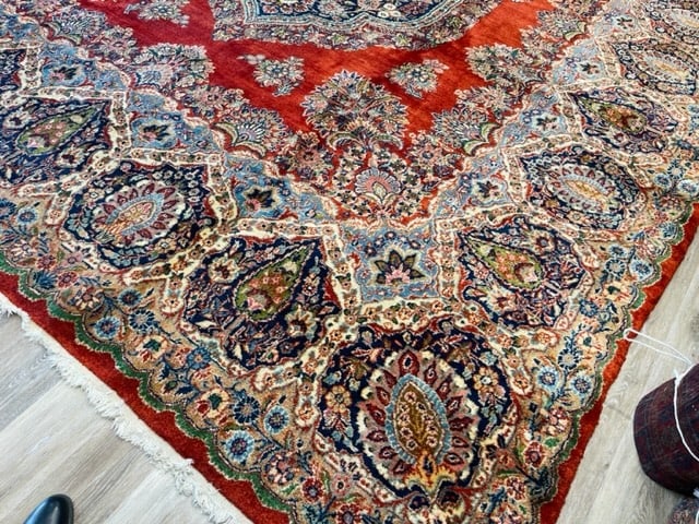 Antique Persian large size Kazvin Rug-2659 - 7