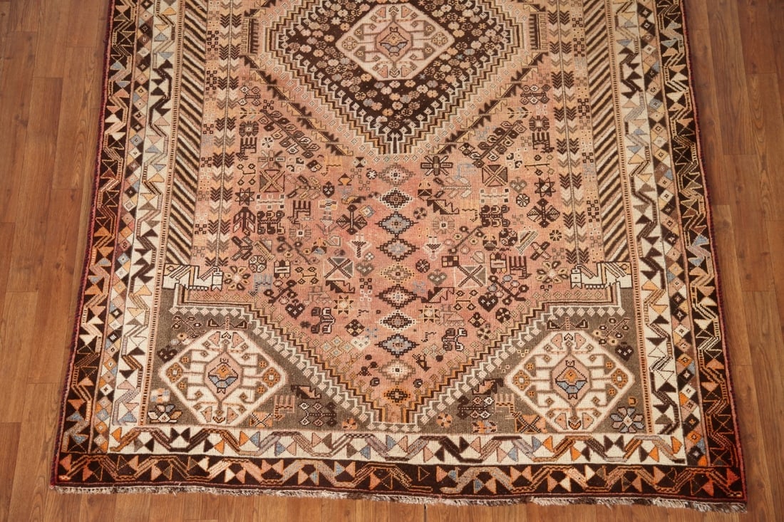 Antique Shiraz Persian Area Rug 6x9 - 4