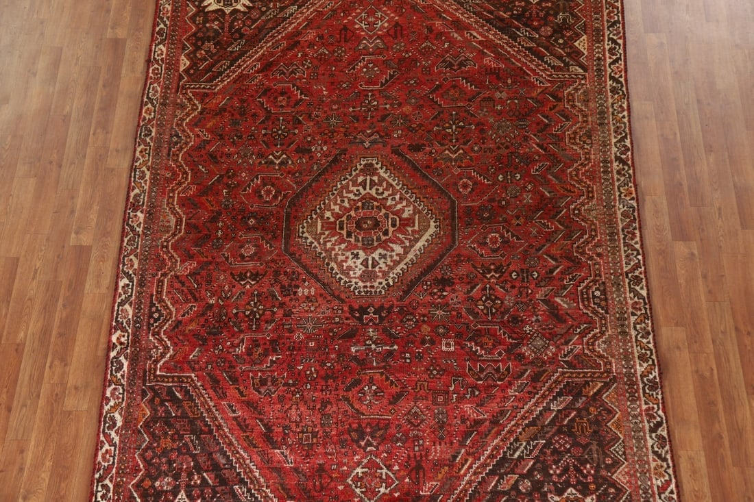 Antique Qashqai Persian Area Rug 6x10 - 2