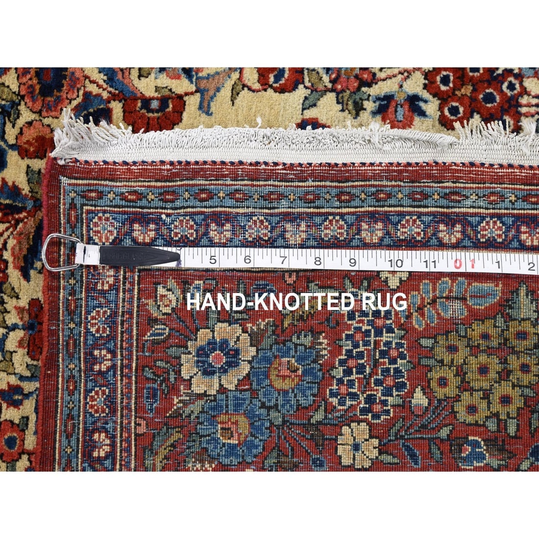 Beige One From A Pair Antique Persian Kashan Clean And Soft Rug - 7