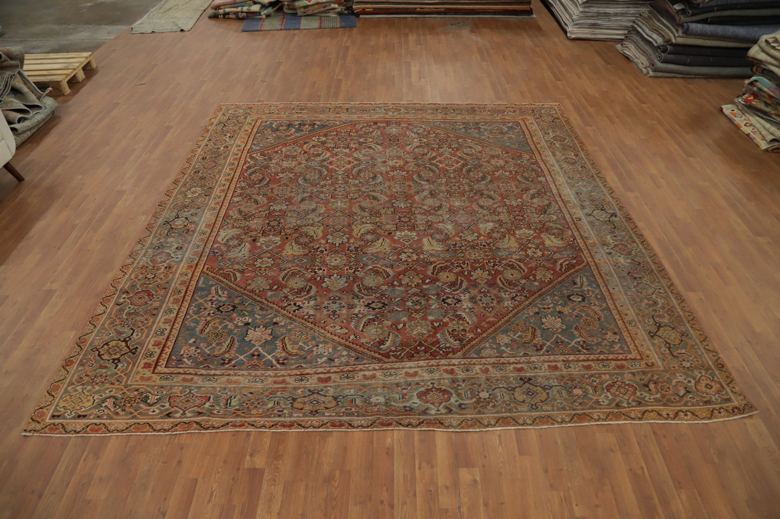Pre-1900 Antique Vegetable Dye Sultanabad Persian Area Rug 10x11 - 2