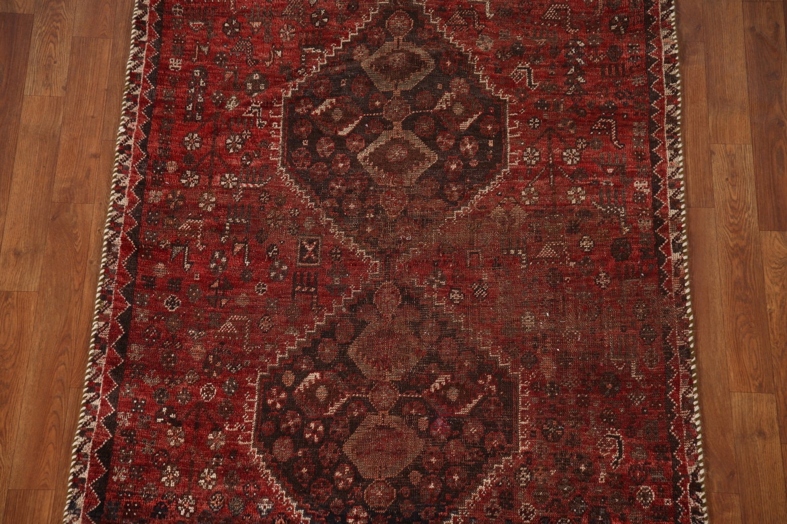 Pre-1900 Antique Qashqai Persian Rug 4x5 - 2