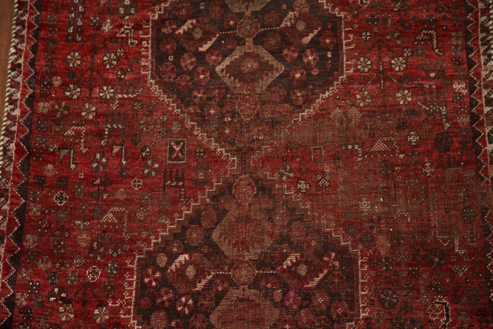 Pre-1900 Antique Qashqai Persian Rug 4x5 - 3