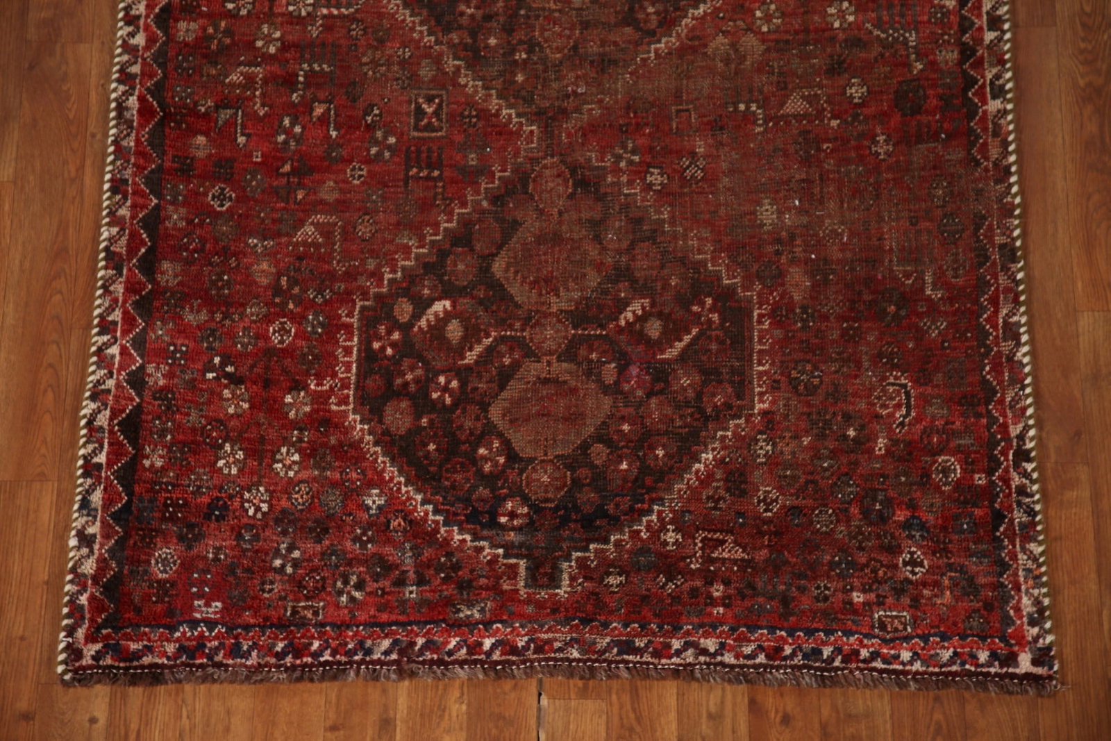 Pre-1900 Antique Qashqai Persian Rug 4x5 - 4