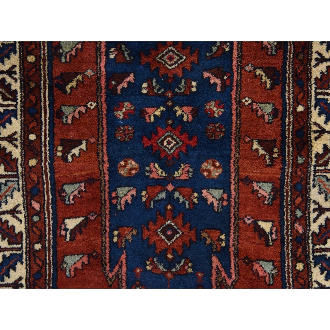 Spicy Orange Antique Persian Mazlagan Full Pile Hand Knotted Wool Rug - 3