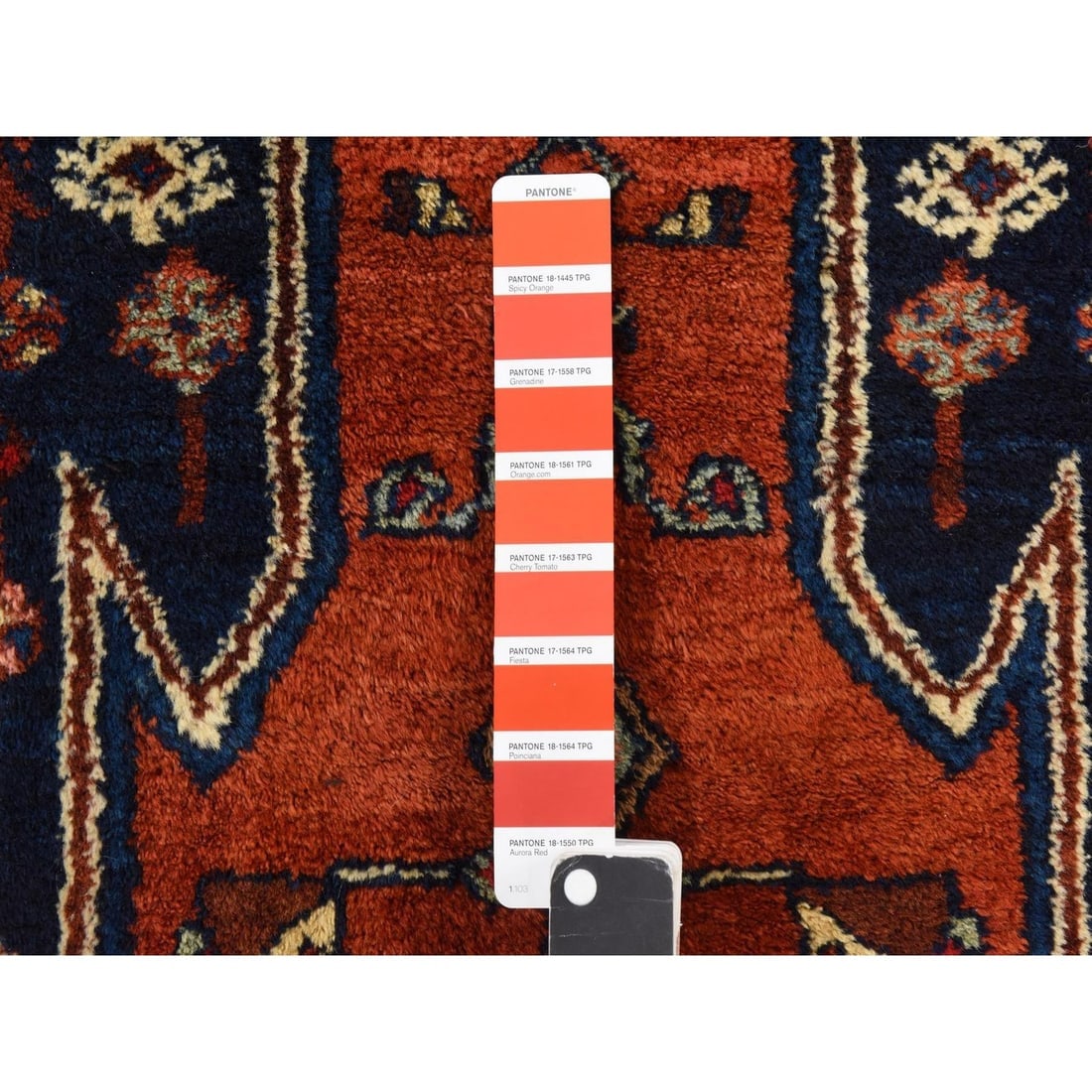 Spicy Orange Antique Persian Mazlagan Full Pile Hand Knotted Wool Rug - 4