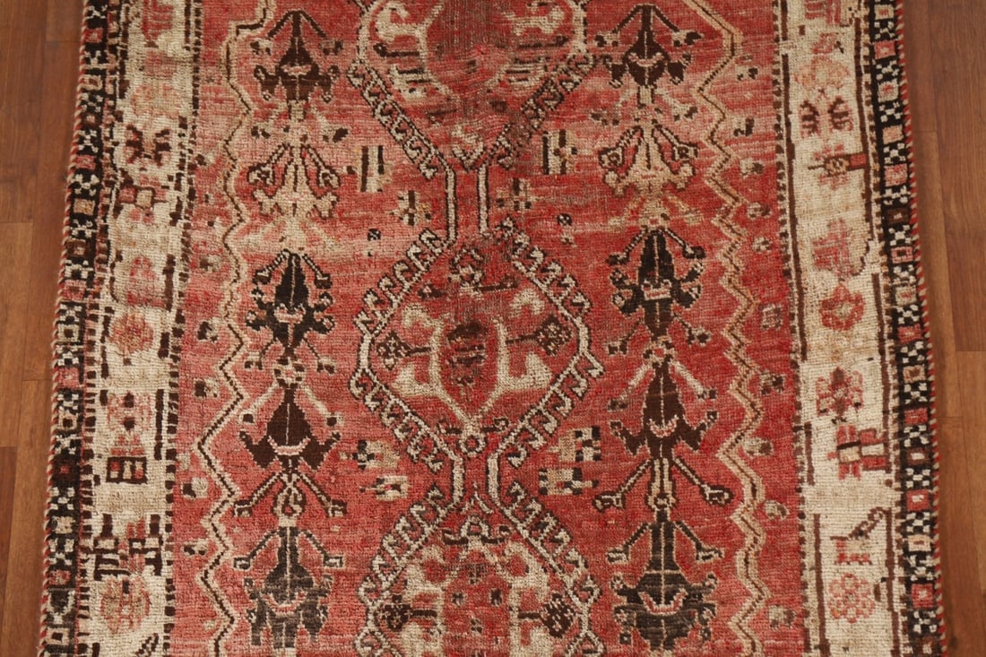 Antique Qashqai Persian Rug 4x7 - 3