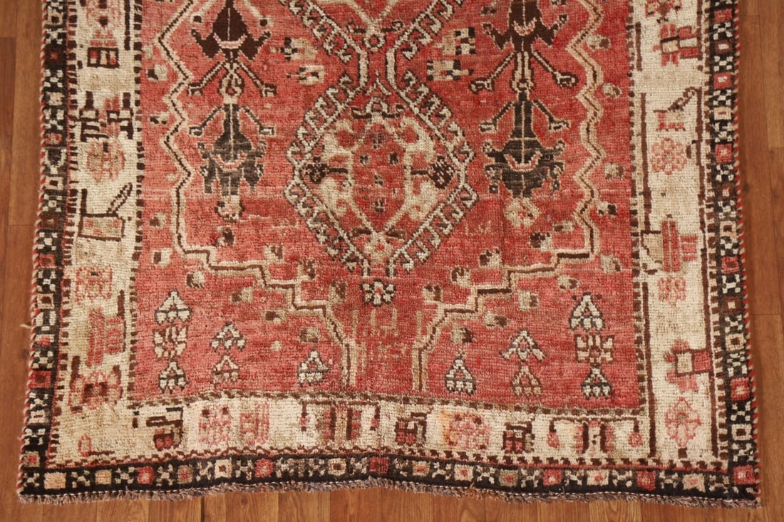 Antique Qashqai Persian Rug 4x7 - 4