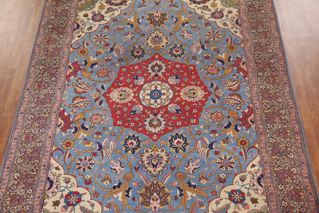 Antique Vegetable Dye Tabriz Persian Area Rug 10x13 - 2