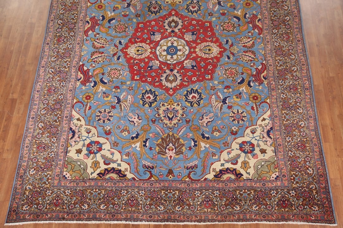 Antique Vegetable Dye Tabriz Persian Area Rug 10x13 - 4