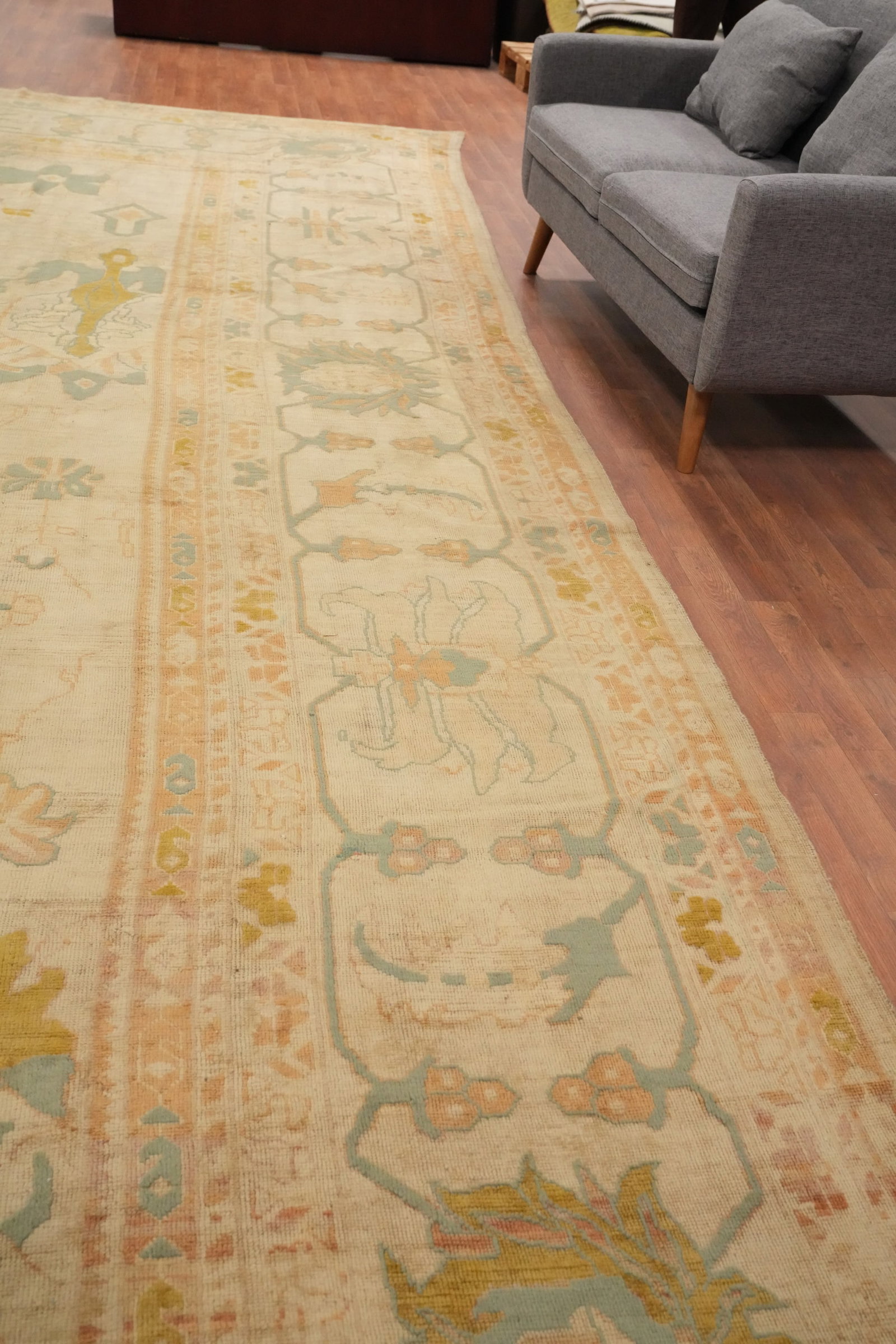 Antique Vegetable Dye Oushak Turkish Large Rug 19x26 - 7