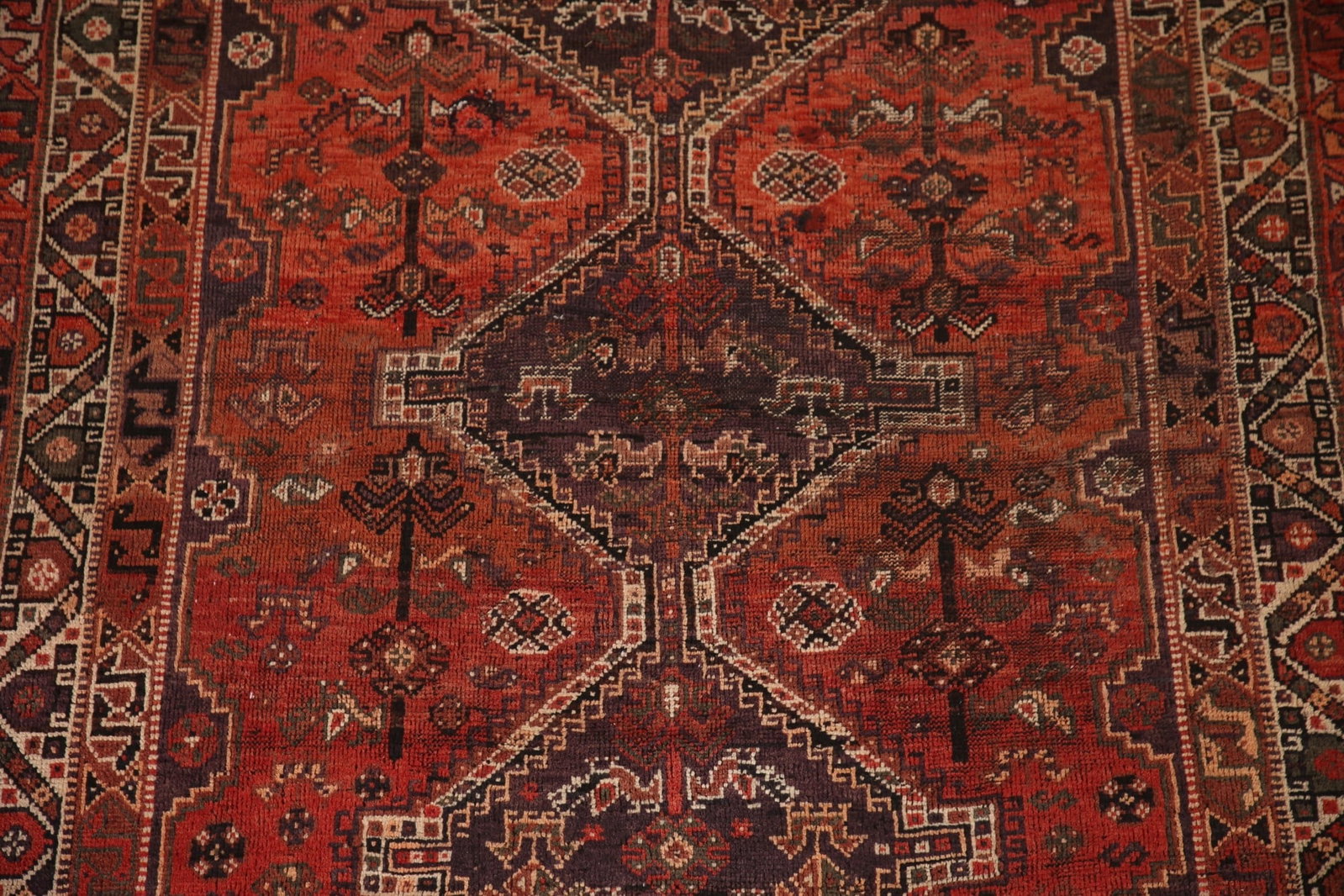 Antique Qashqai Persian Area Rug 5x8 - 3