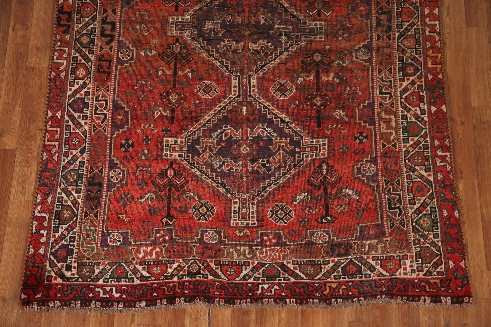 Antique Qashqai Persian Area Rug 5x8 - 4