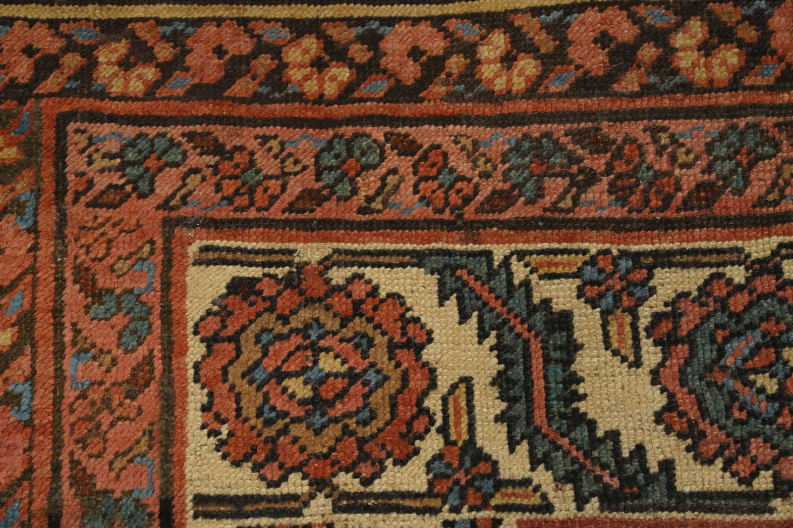 Pre-1900 Antique Vegetable Dye Heriz Serapi Persian Area Rug 9x11 - 7
