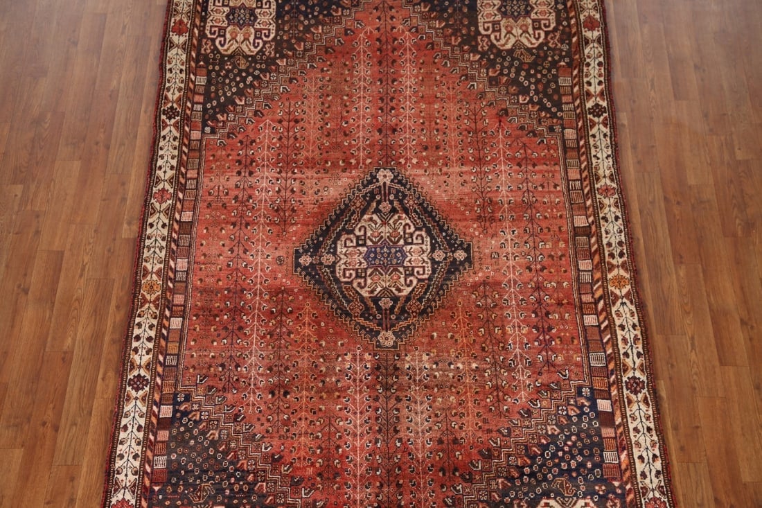 Antique Qashqai Persian Area Rug 5x8 - 2