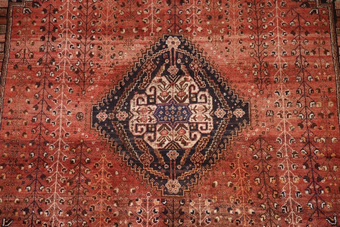 Antique Qashqai Persian Area Rug 5x8 - 3