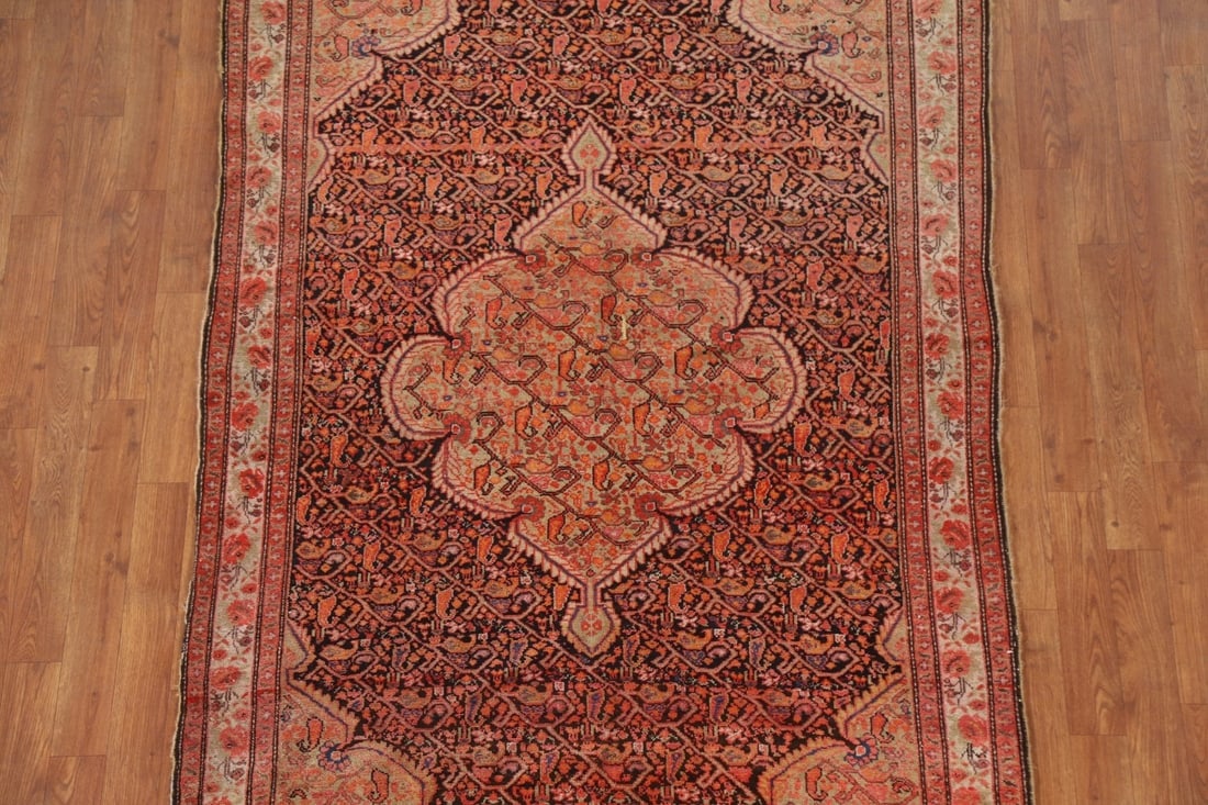 Pre-1900 Antique Vegetable Dye Senneh Persian Rug 4x7 - 2