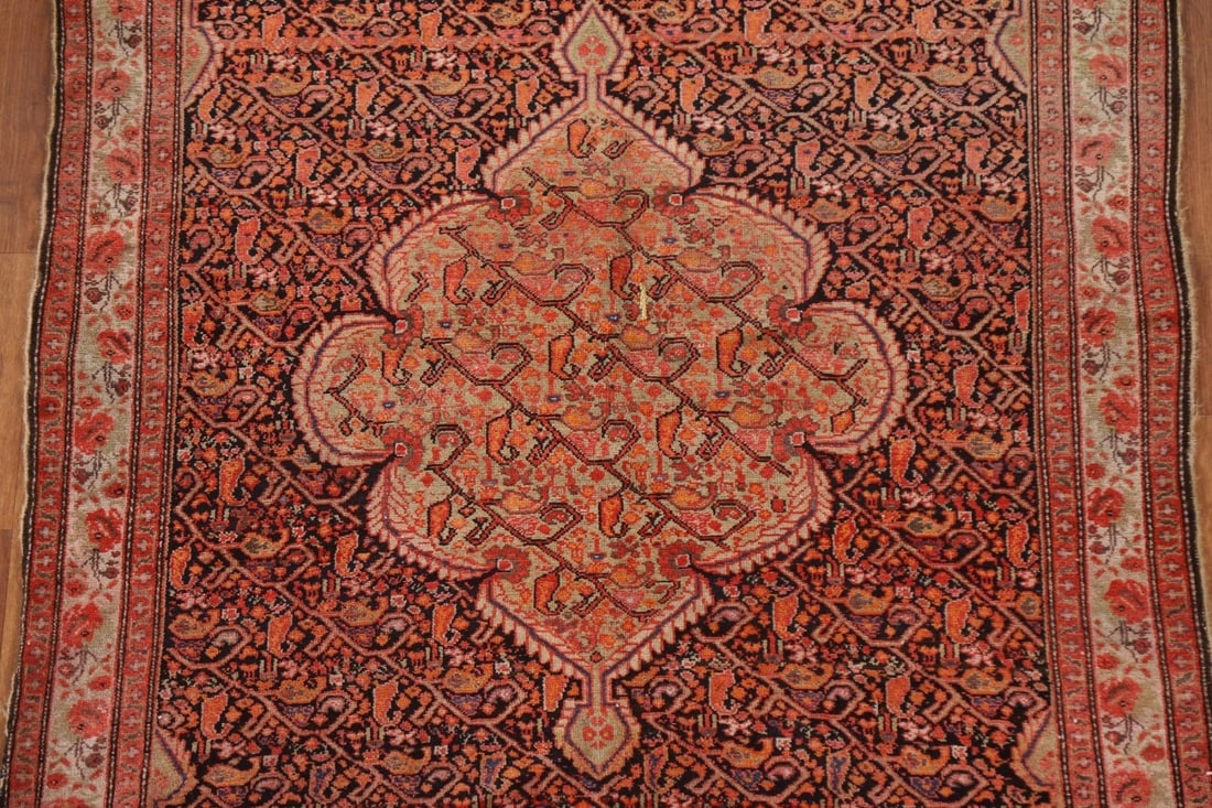 Pre-1900 Antique Vegetable Dye Senneh Persian Rug 4x7 - 3