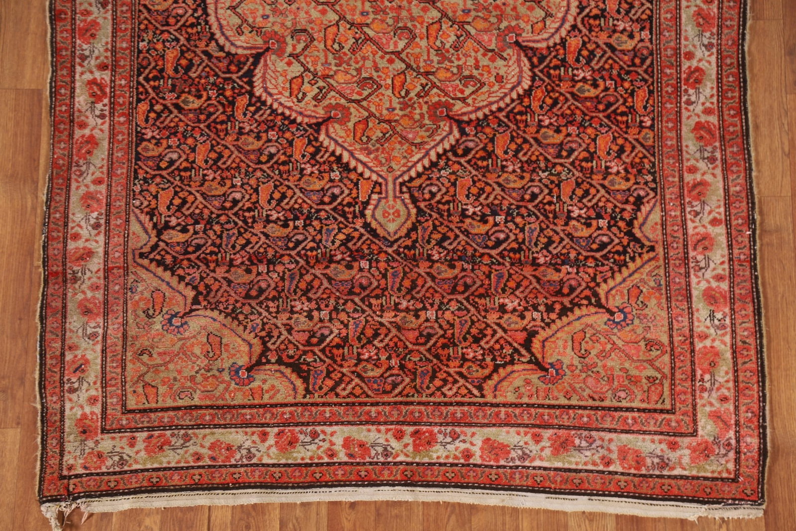 Pre-1900 Antique Vegetable Dye Senneh Persian Rug 4x7 - 4