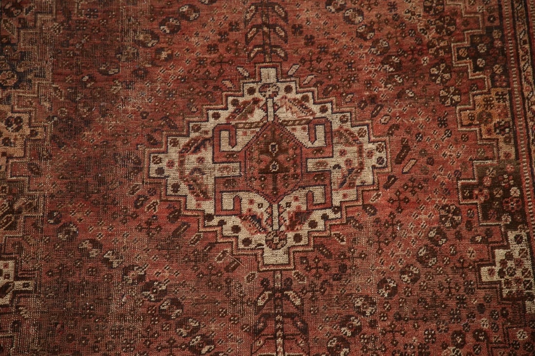 Antique Qashqai Persian Area Rug 5x8 - 3