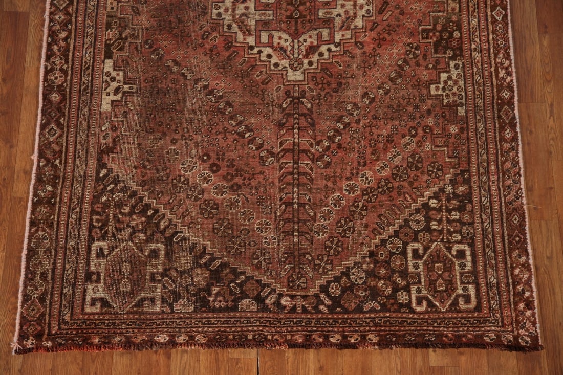 Antique Qashqai Persian Area Rug 5x8 - 4
