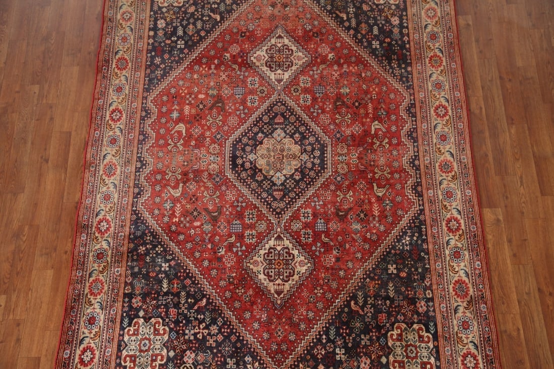 Antique Vegetable Dye Abadeh Persian Area Rug 6x8 - 2