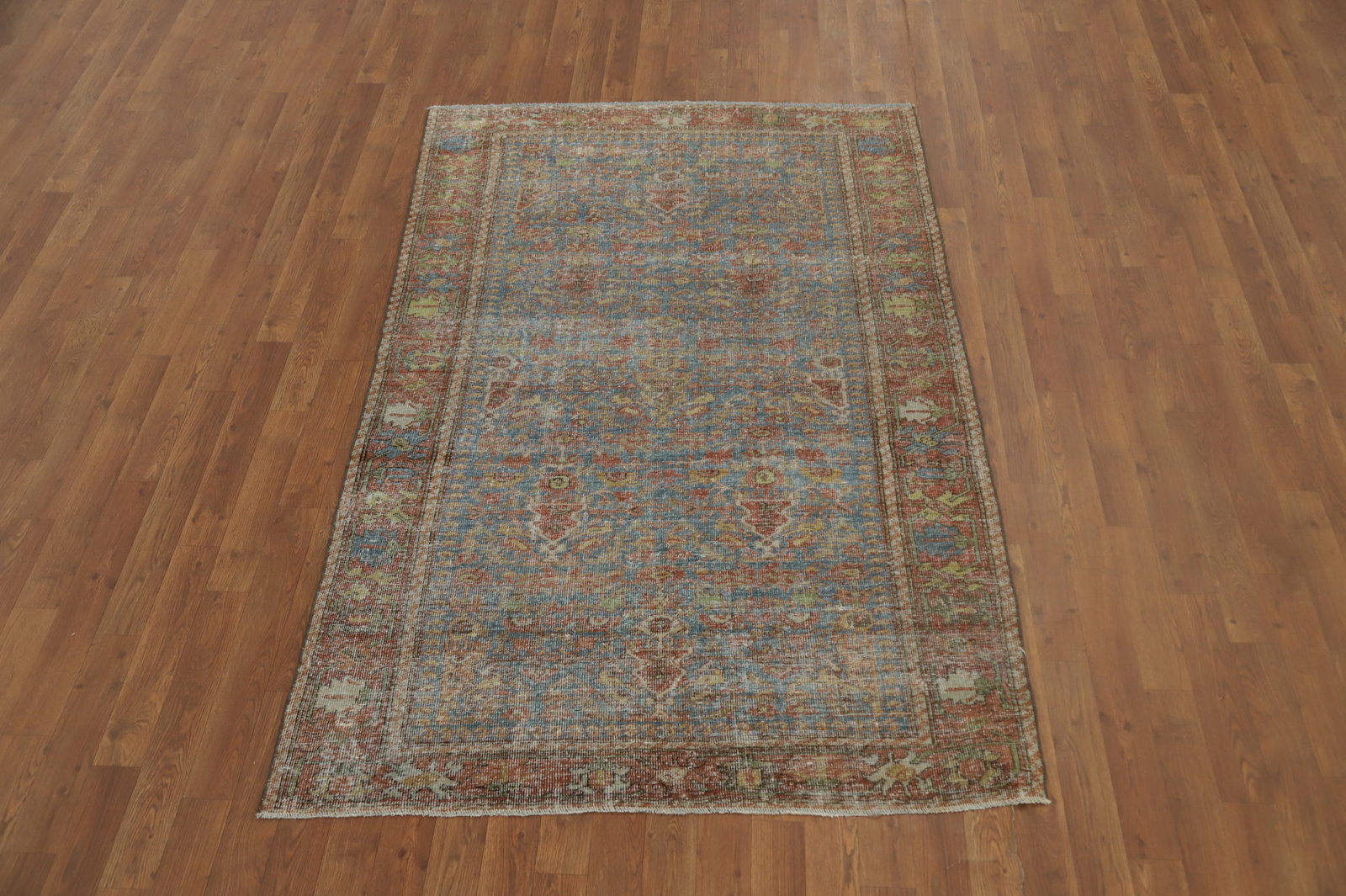 Pre-1900 Antique Vegetable Dye Mahal Persian Rug 4x6 - 2