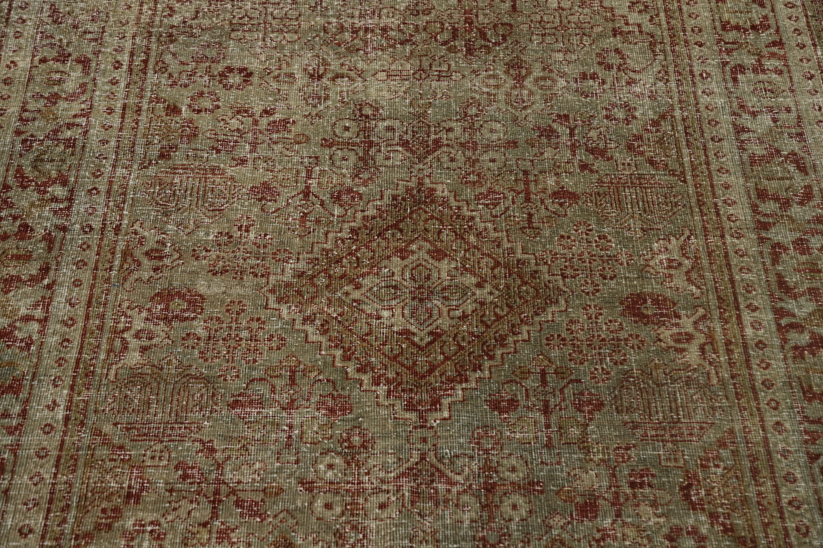 Antique Geometric Tabriz Persian Rug 4x7 - 3