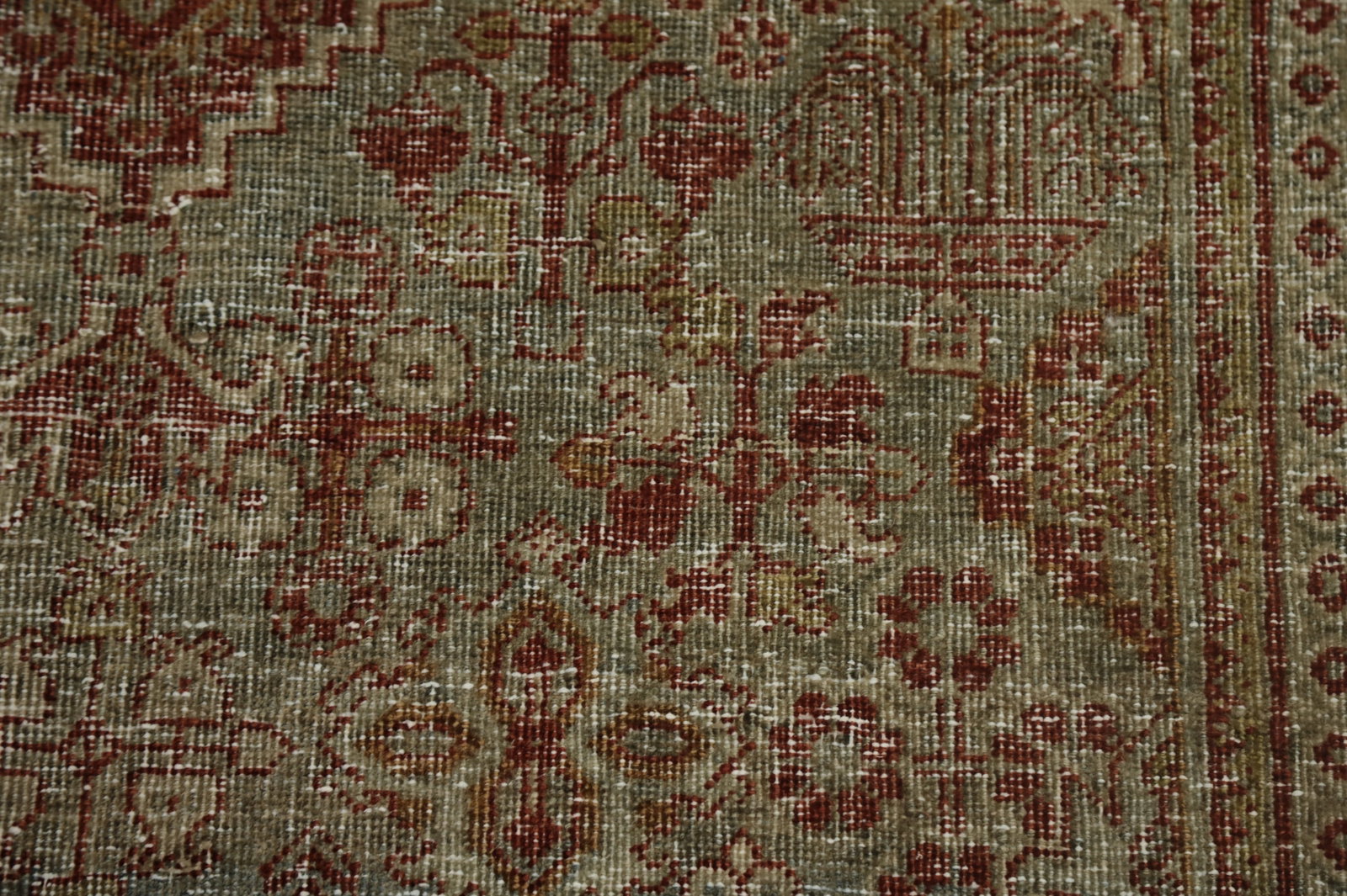 Antique Geometric Tabriz Persian Rug 4x7 - 6