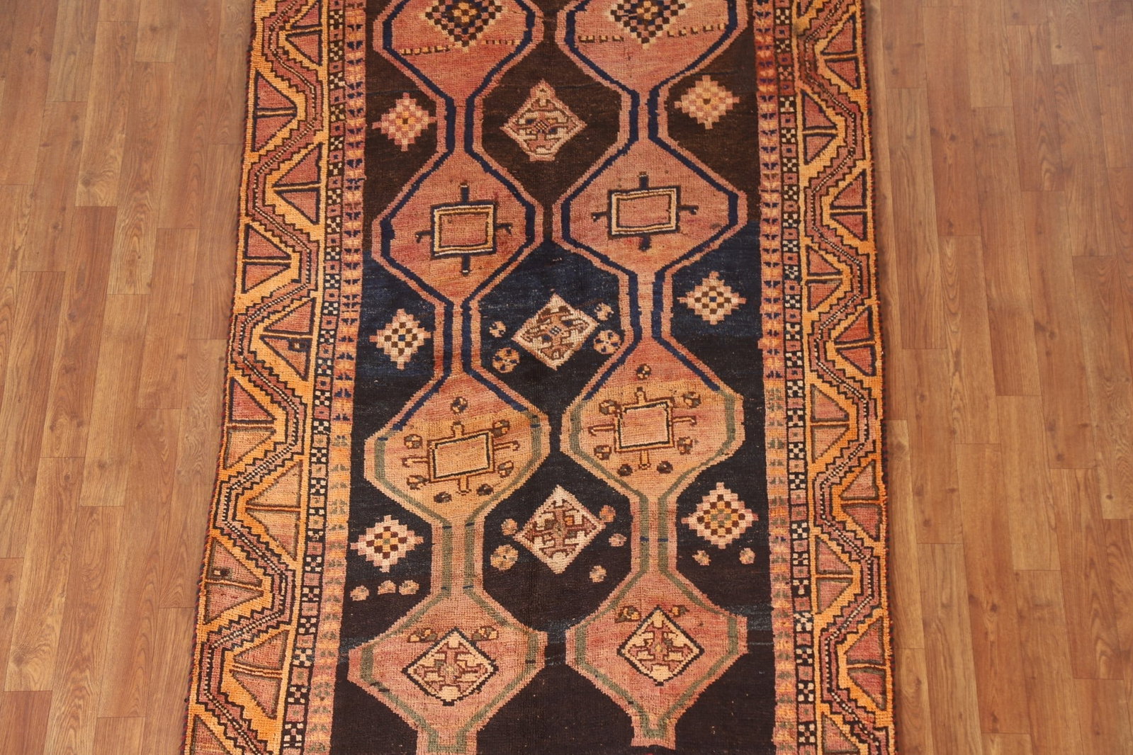 Geometric Wool Lori Antique Persian Rug 4x7 - 2