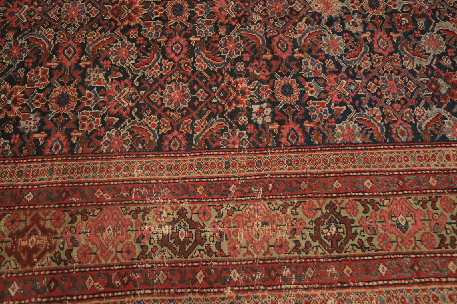 Pre-1900 Antique Vegetable Dye Sultanabad Persian Area Rug 6x13 - 4