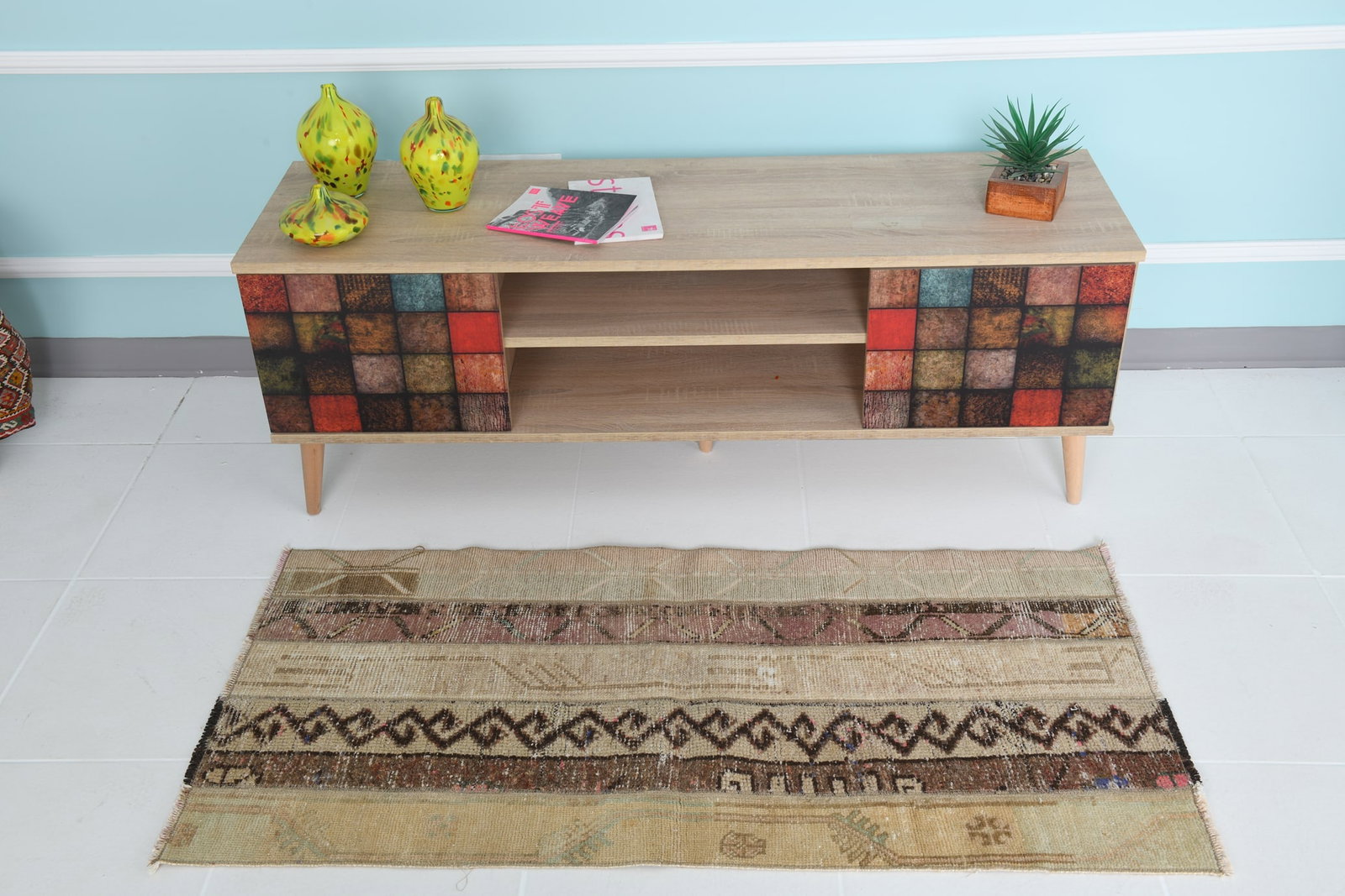 2'1'' x 4'5'' Turkish Vintage Runner Rug - 19044 - 3