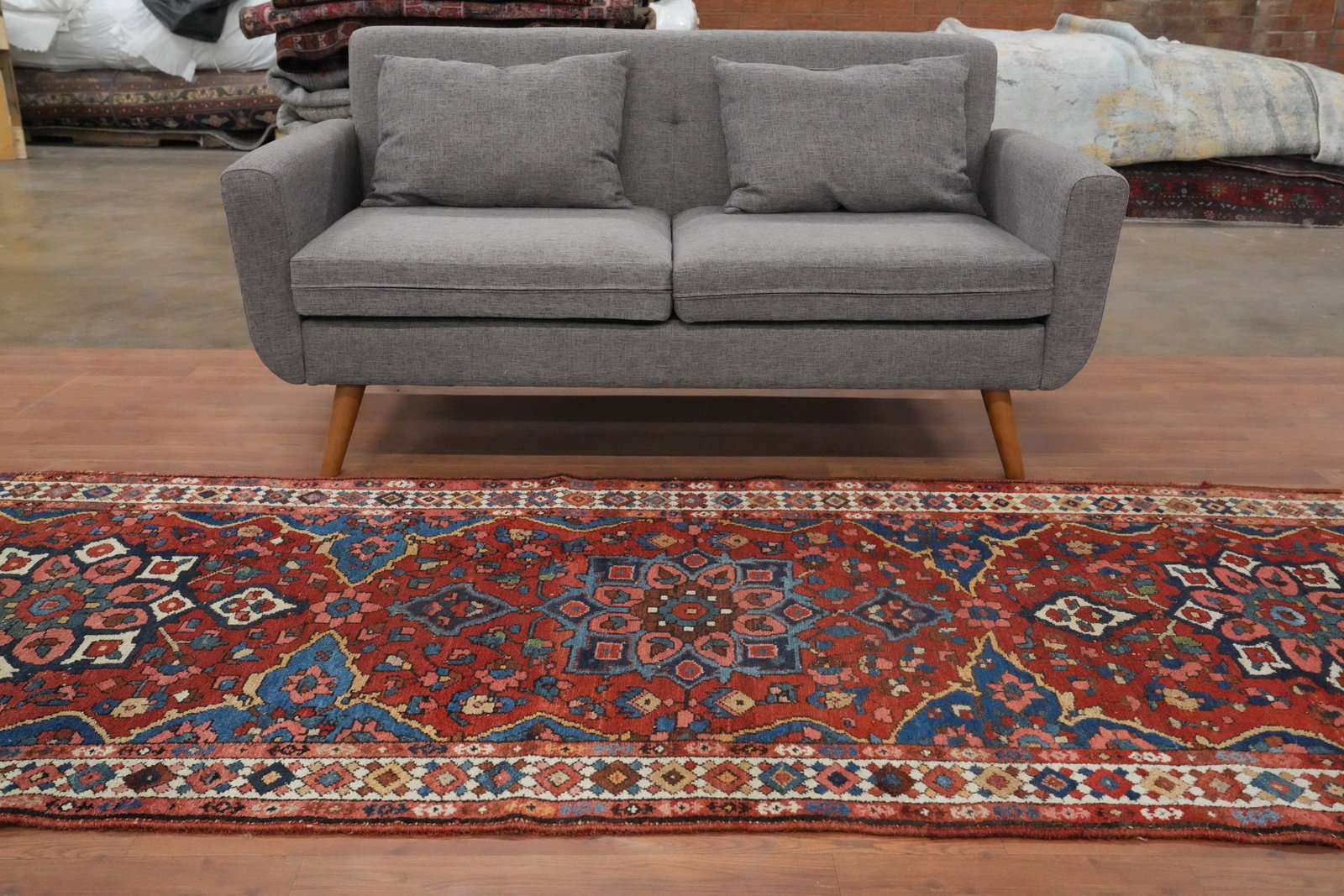 Antique Vegetable Dye Bakhtiari Persian Runner Rug 4x10 (1 of 12)