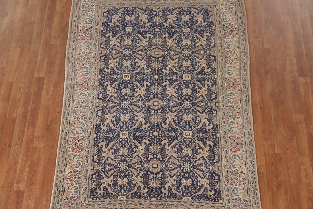 Antique Vegetable Dye Nain Toodeshk Persian Area Rug 5x8 - 2