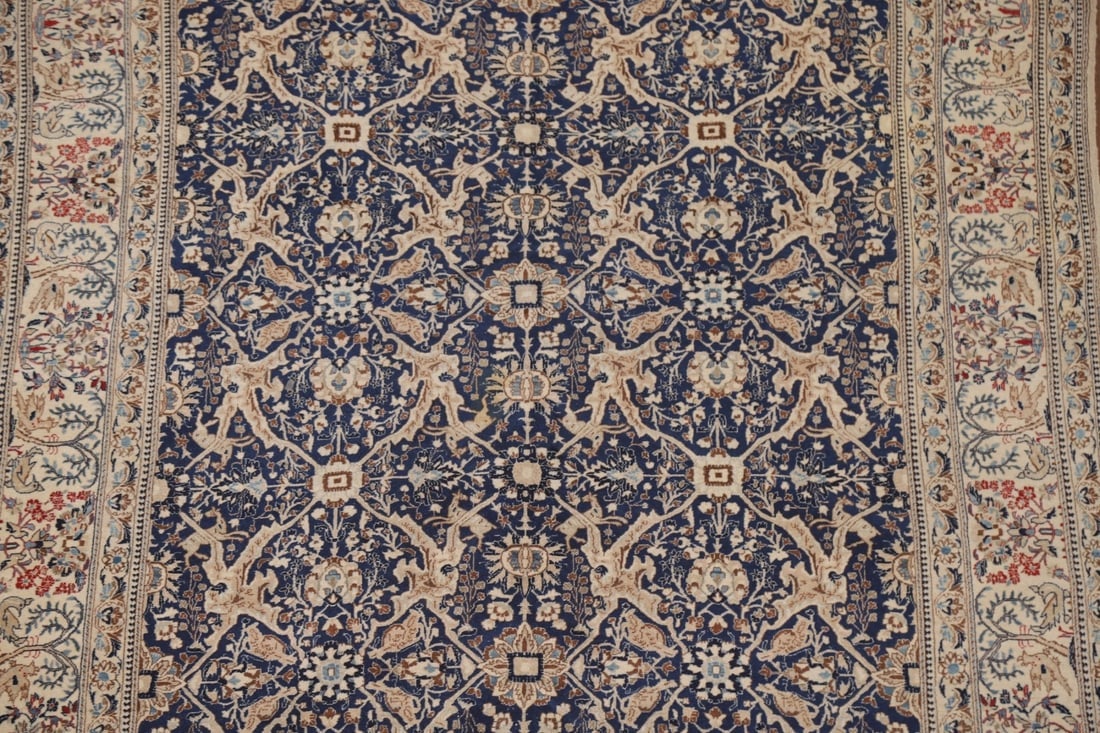 Antique Vegetable Dye Nain Toodeshk Persian Area Rug 5x8 - 3