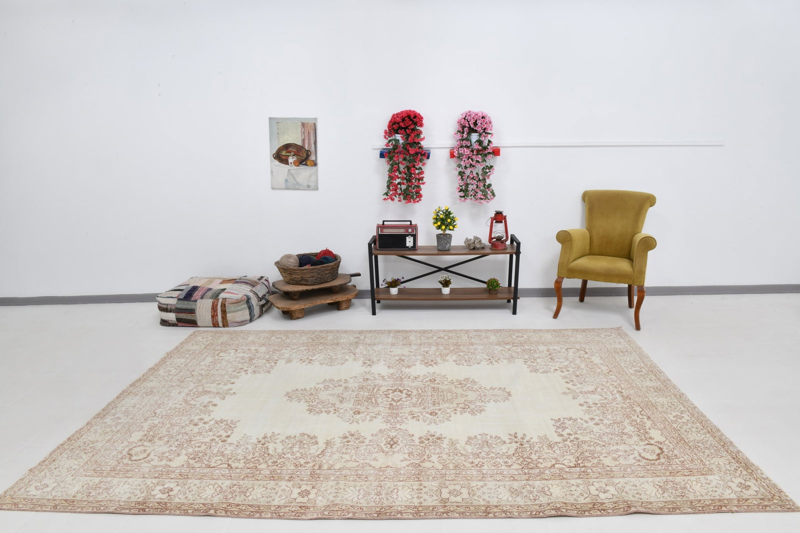 6'11'' x 10'7'' Handmade Vintage Wool Rug - 21815 - 2